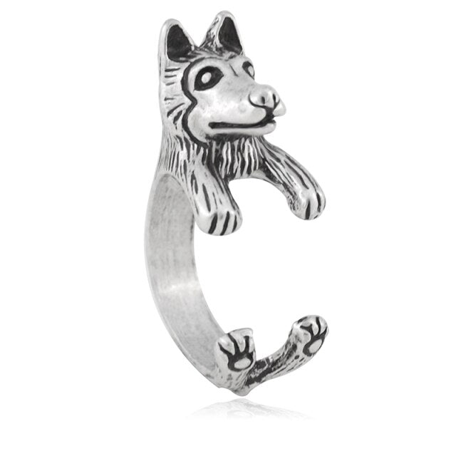 Cute Siberian Husky Finger Ring