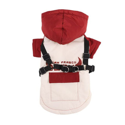 Warm Dog Coat With Harness Clothes Fleece