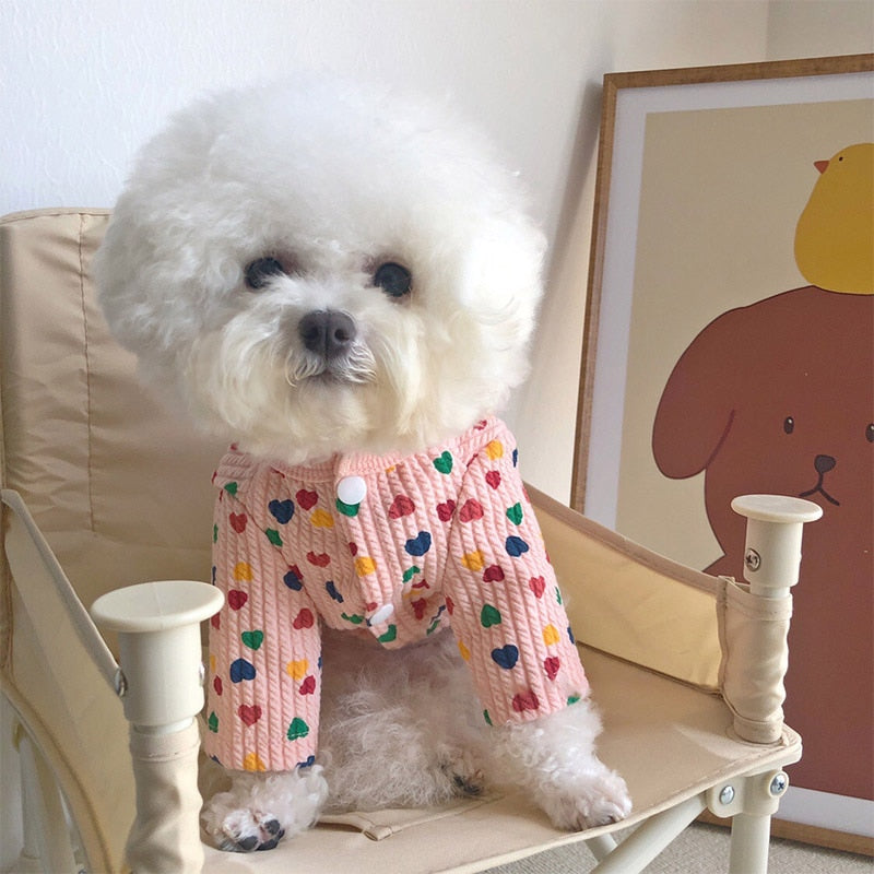 Heart Print Clothing For Small Dogs Costume
