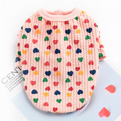 Heart Print Clothing For Small Dogs Costume