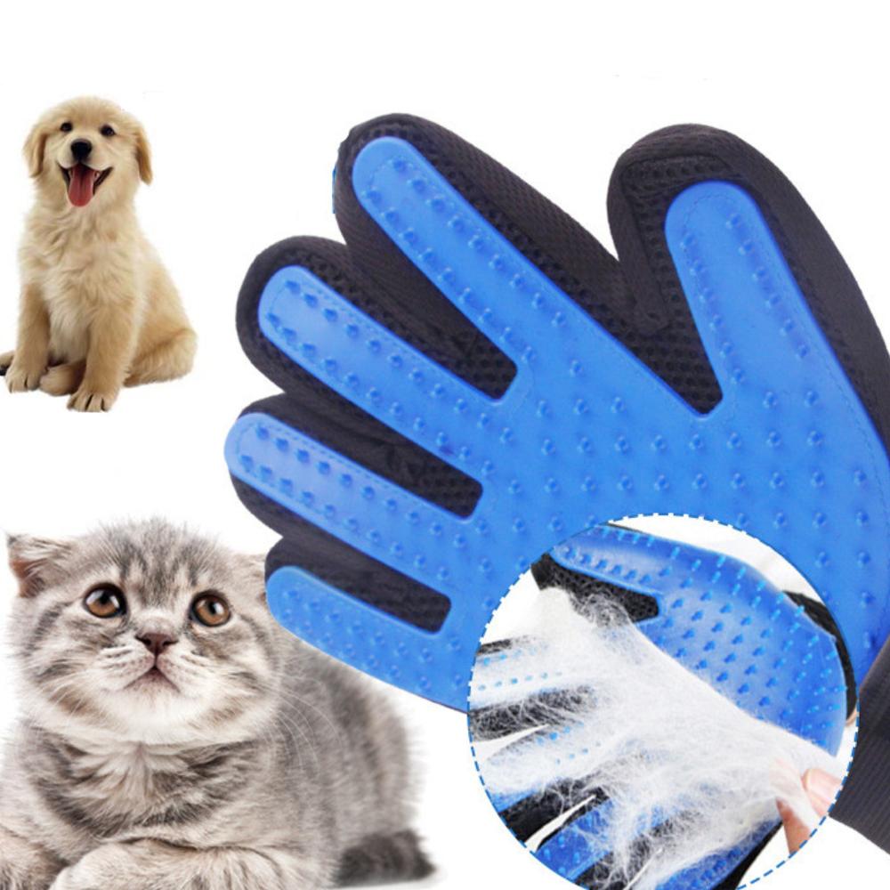 Silicone Dog Hair Remover Gloves Combs Grooming Bath Pet Grooming