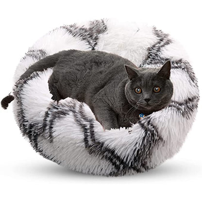 Pet Calming Bed Donut House Round Mat