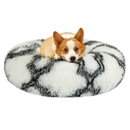 Pet Calming Bed Donut House Round Mat