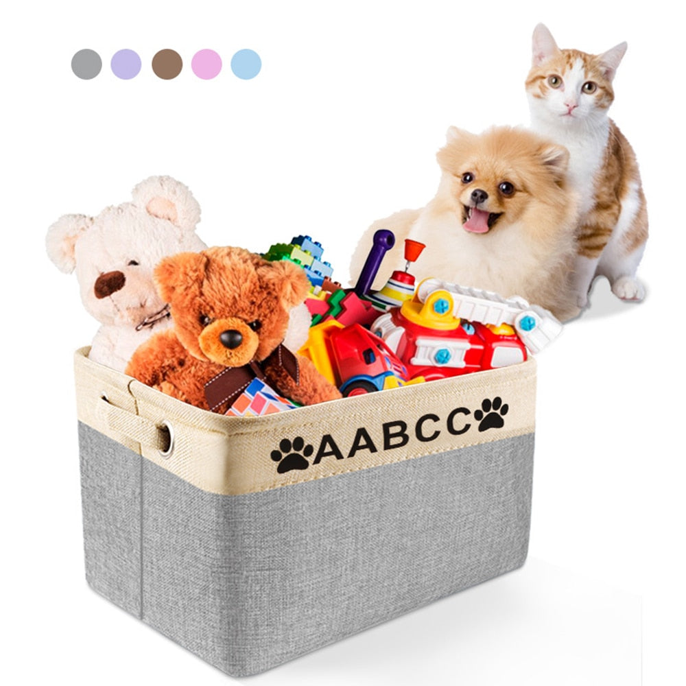 Dog Toy Storage Basket Personalized Dog Canvas
