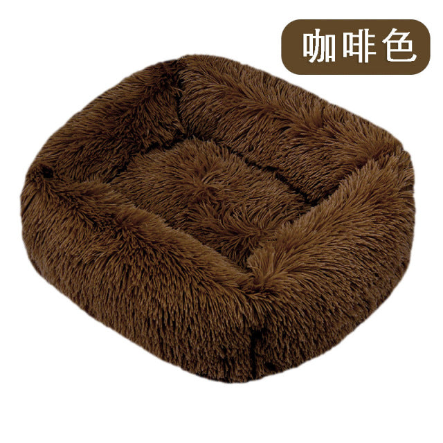 Long Plush Dog Bed Warm Plush Soft