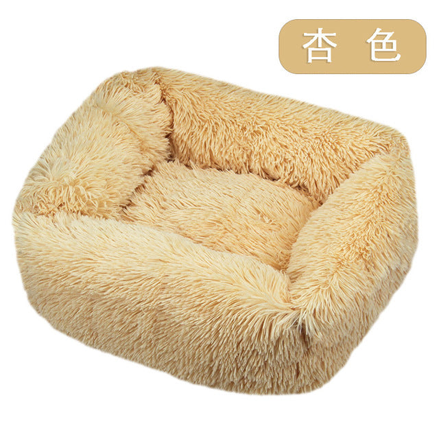 Long Plush Dog Bed Warm Plush Soft