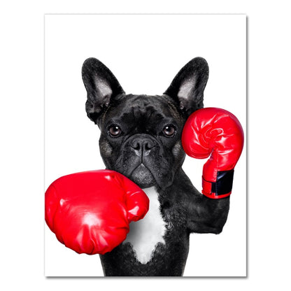 Nordic Style Boxing Dog Canvas