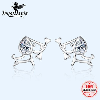Lovely Dog Stud Earrings Dazzling