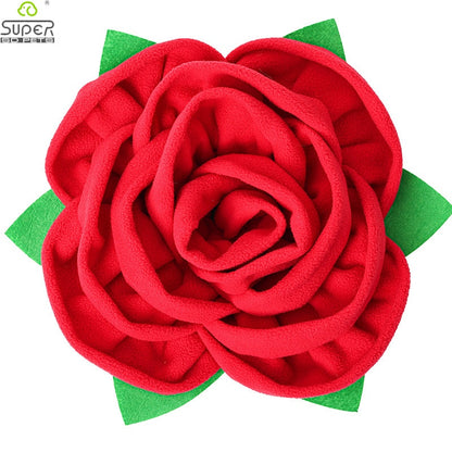 Dog Snuffle Mat Nose Smell Training Rose Flower Pad
