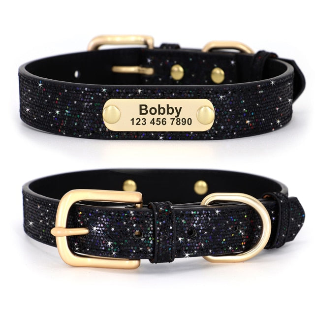 Small Dog Collar Bling Leather