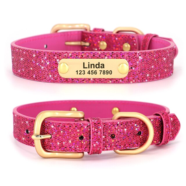 Small Dog Collar Bling Leather