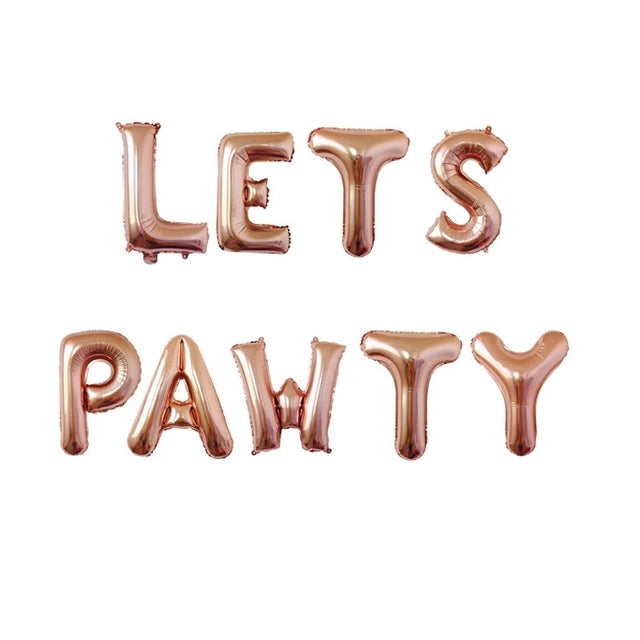 Letter Foil Balloons LETS PAWTY Party Balloon