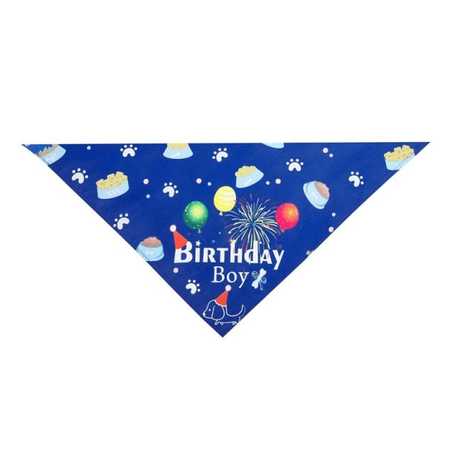 Birthday Party Hat Dog Triangle Scarf Dog Saliva Towel