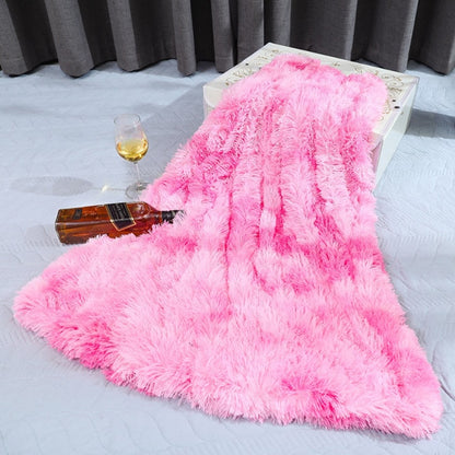 Fluffy Long Plush Cat Bed Blankets Warm Sleeping Mat Nest