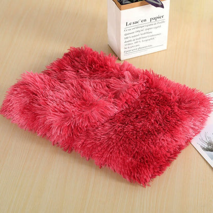 Fluffy Long Plush Cat Bed Blankets Warm Sleeping Mat Nest