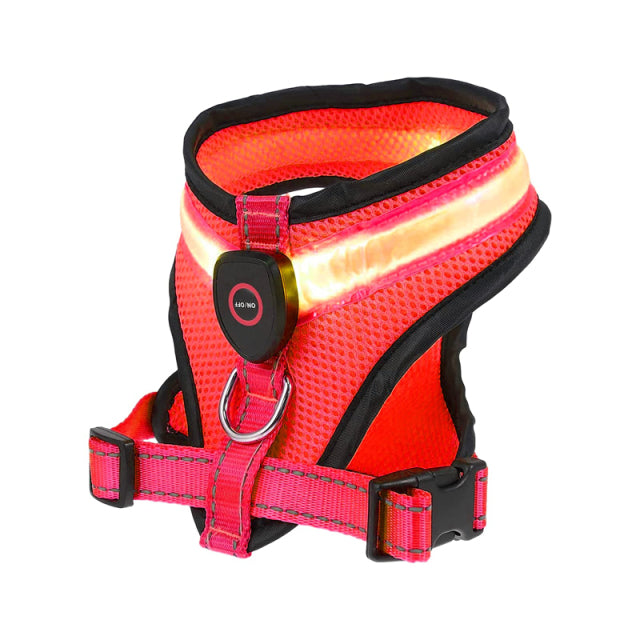 LED Light Dog Soft Padded Vest Harness