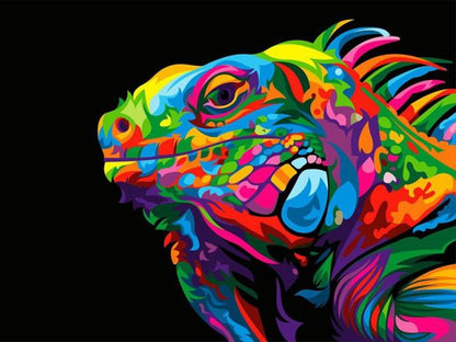 Color Abstract Dog Head Poster
