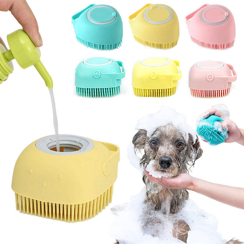 Soft Silicone Rubber Pet Bath Massage Brush Pet Grooming