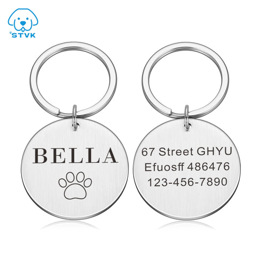 Personalized Dog ID Tag Double Sided Round
