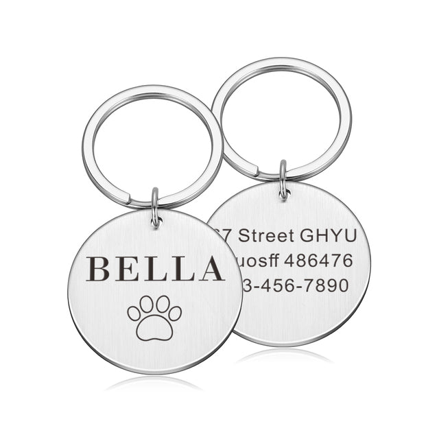 Personalized Dog ID Tag Double Sided Round