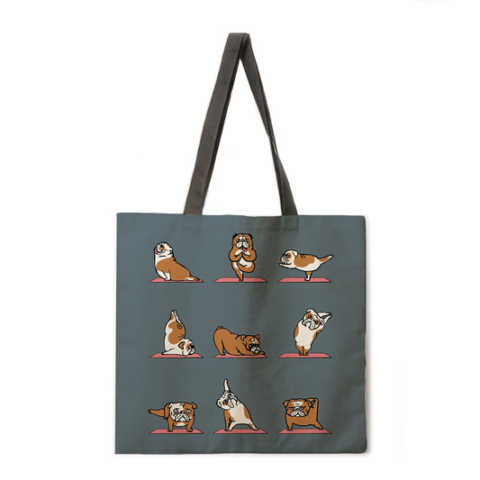 dog combination illustration print handbag