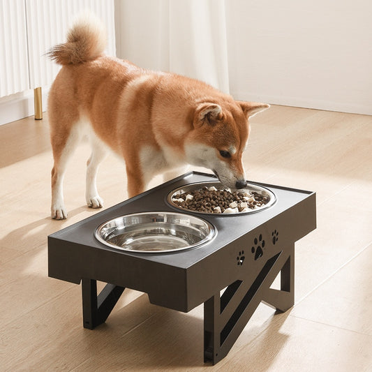 Dogs Double Bowls with Stand