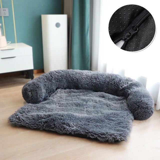 Plush Dog Sofa Cover Luxury Bed Removable Mat