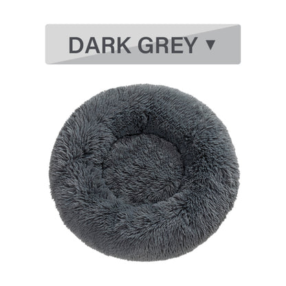 Dog Calming Dark Gray Fluffy Sofa Donut