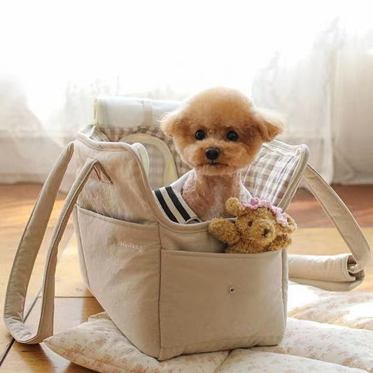 Dog Portable Carrier One-shoulder Bag w/ Mat