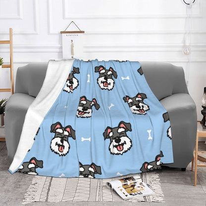 Cute Schnauzer Dog Blankets Bedspread