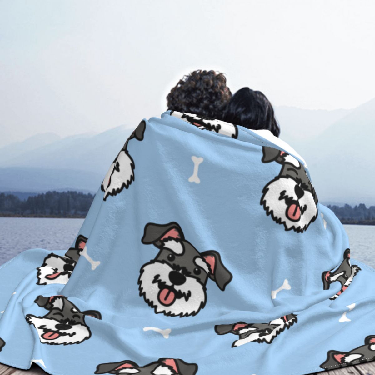 Cute Schnauzer Dog Blankets Bedspread