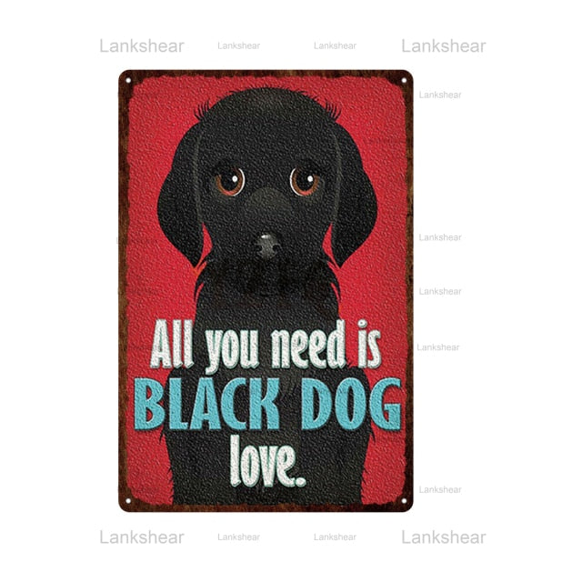 Vintage Dog Poster Tin Signs Wall Plaque