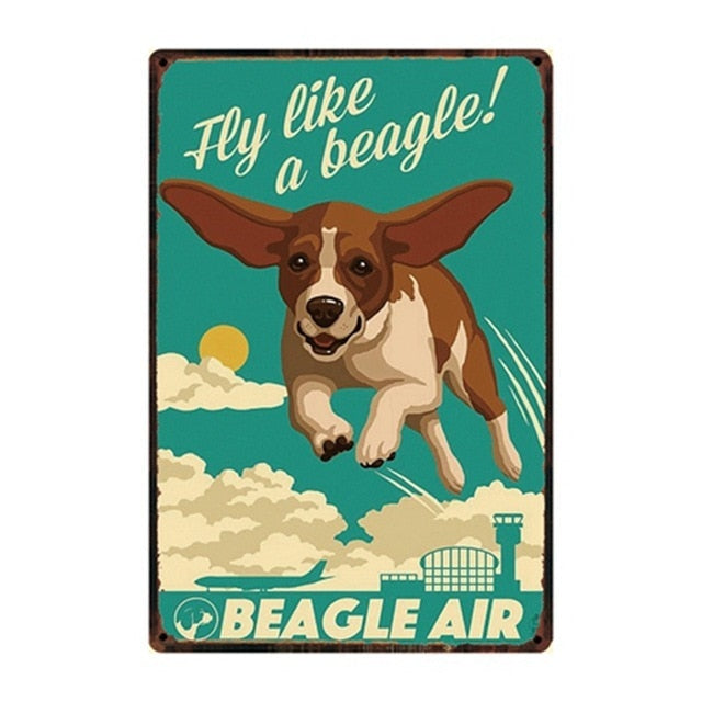 Dog Rules Metal Signs Beagle Poster