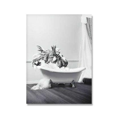 Dog Canvas Poster Nordic Wall Toilet Decor