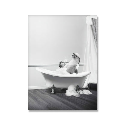 Dog Canvas Poster Nordic Wall Toilet Decor