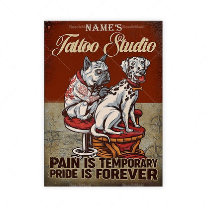 Tattoo studio funny dog poster