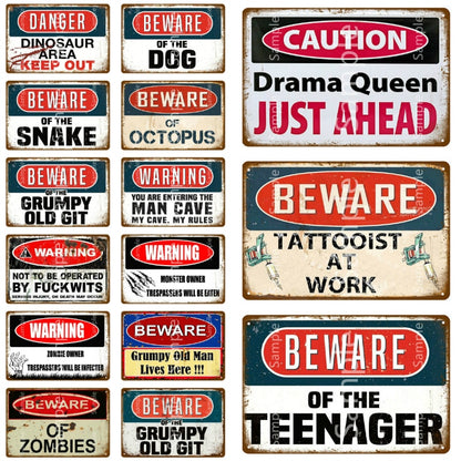 Warning Signs Beware Of The Dog Poster
