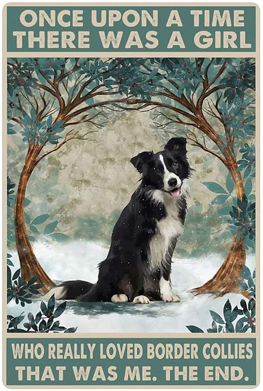 Dog Tin Sign Collie in The Snow Poster