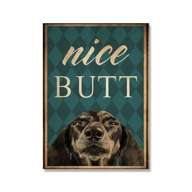 Dog Vintage Canvas Painting for Room