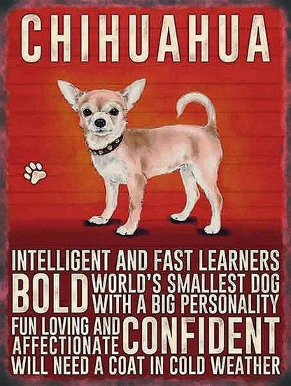 Chihuahua Dog Sign Cartoon Kids Home Decor
