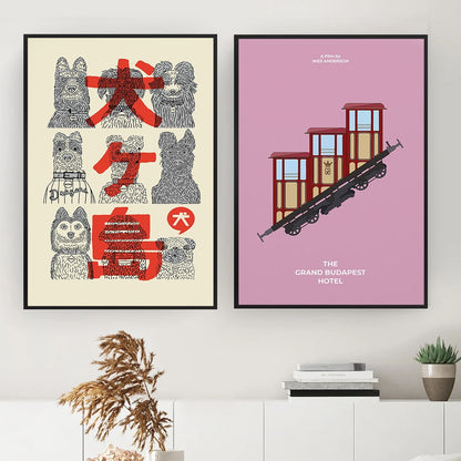 Vintage Movie Isle of Dogs Retro Poster Canvas
