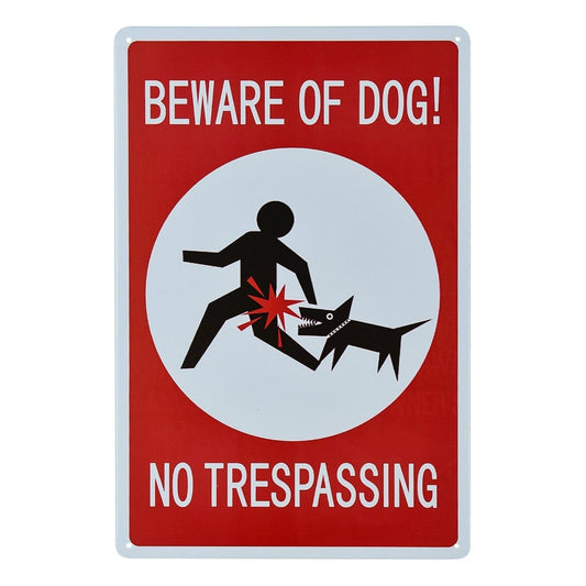 No Trespassing Beware of Dogs Sign