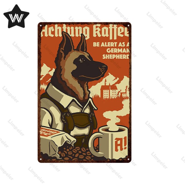 Plaque Dog Vintage Metal Poster Retro