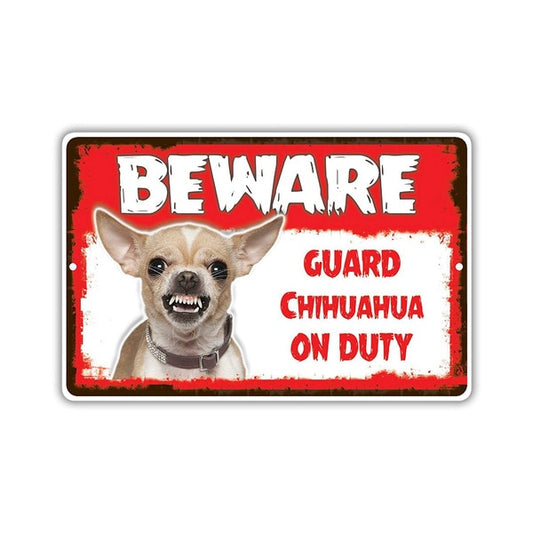 Beware Guard Dog On Duty Painting Metal