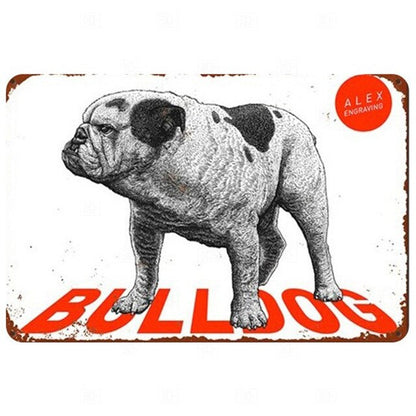 Dog Black Metal Poster Tin Signs Wall Plaque
