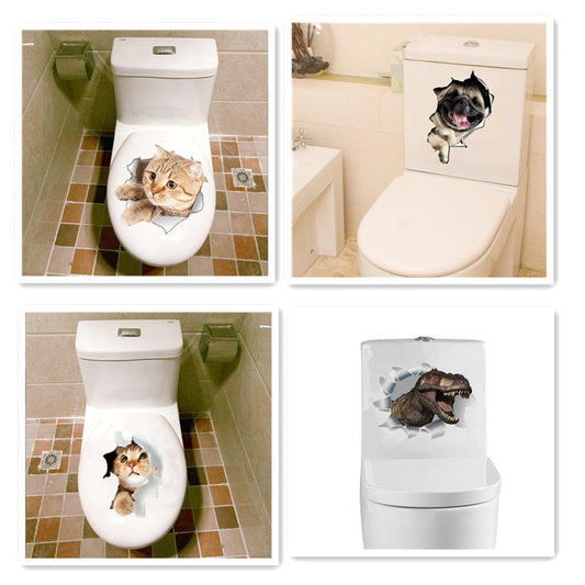 Dog 3D Smashed Switch Wall Sticker Bathroom