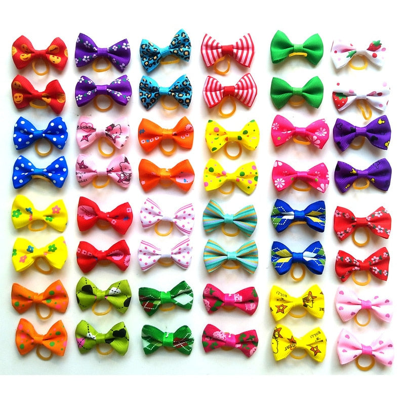 Hair Bows with Elastic Rubber Band
