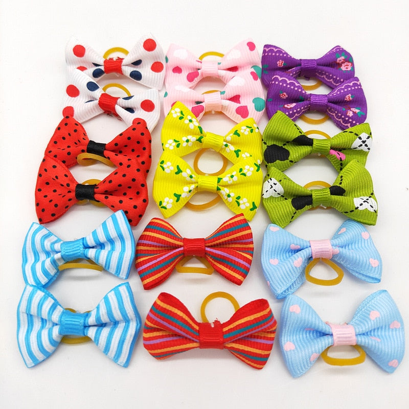 Hair Bows with Elastic Rubber Band