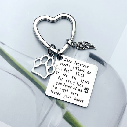 Keychain For Woman Dog Paw Print Pendant