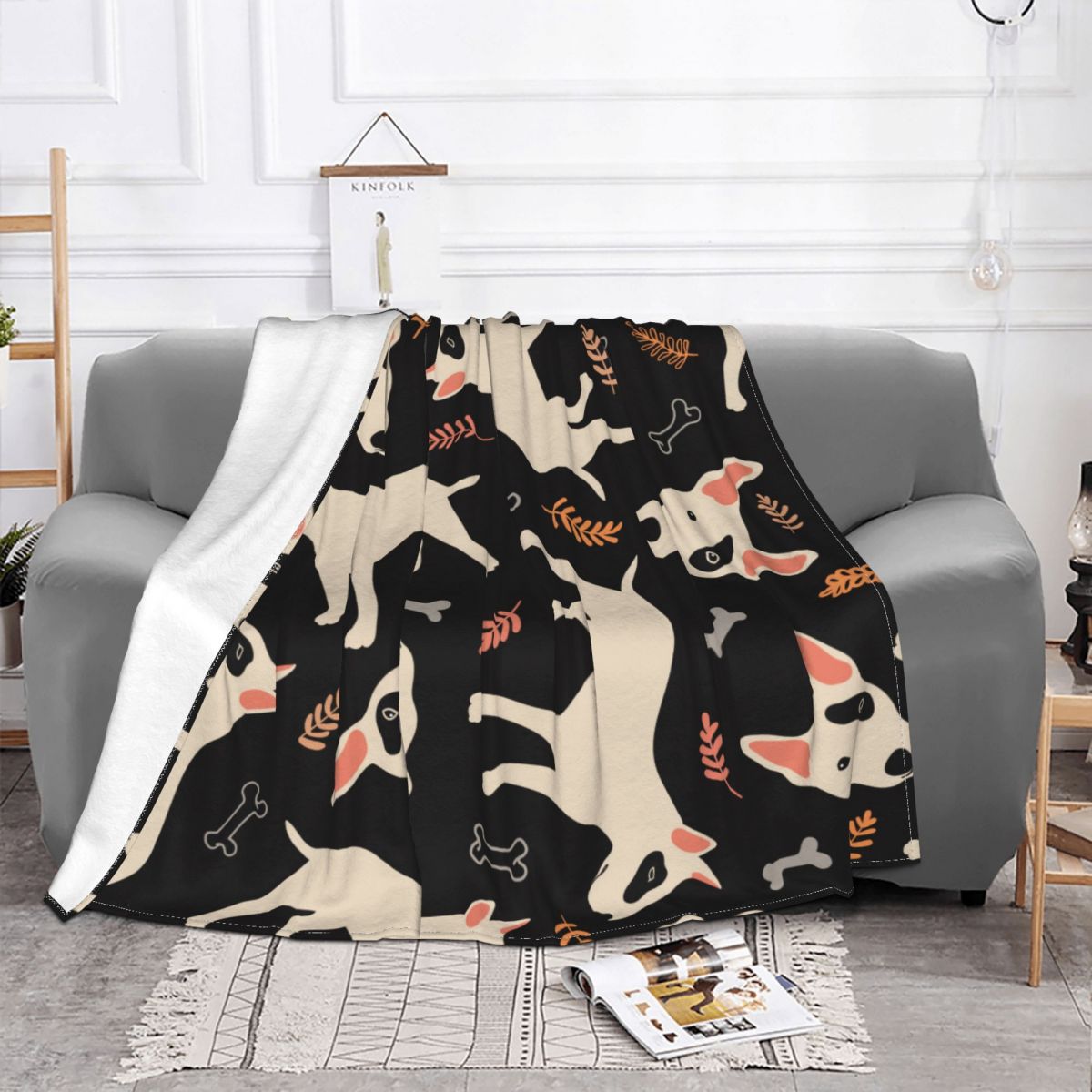 Bull Terrier Knitted Blankets Ultra-Soft